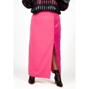 NEVER FULLY DRESSED Pink Slit Maxi Skirt
